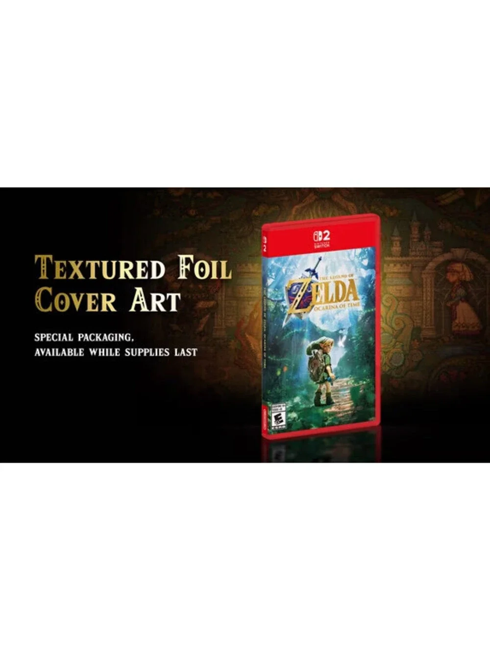 The Legend of Zelda Ocarina of Time Switch 2 Physical Presale Texture Foil Art